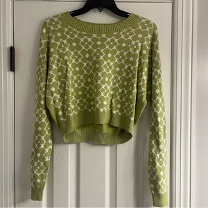 Hollister Lime Green Floral Women's Sweater
